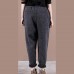 Modern spring wild pants plus size dark gray Work Outfits elastic waist pockets casual pants