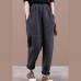 Modern spring wild pants plus size dark gray Work Outfits elastic waist pockets casual pants