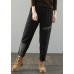 Simple black pants oversized elastic waist patchwork Wardrobes wild pants