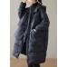 Black warm Duck Down Winter Coats Zip Up Winter