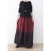 Autumn and winter new drawstring pleated thick wine red pants