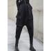 Women's loose, thickened and warm warm winter elastic high waist casual harem overalls pants